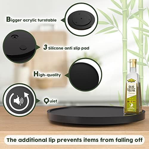 Lazy Susan Organizer, 13.2 Inch Non-Skid Bamboo Turntable - Image 6