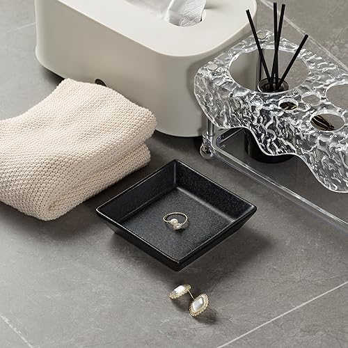 Mecaikru Ceramic Ring Dish, 4 in Jewelry Tray with Kiln Glaze Catchall Bowl - Image 5