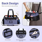 JKAOO Large Wearable Cleaning Caddy Bag with Handles, Denim Blue - Image 4
