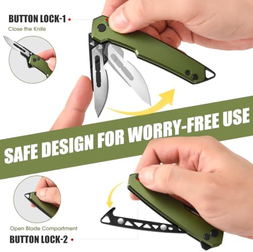 folding pocket box cutter with blade storage Change blades in seconds - Image 4