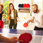 PH PandaHall Table Tennis Paddle Storage Rack Wall Mounted Ping Pong Paddle Organizer Wood Table Tennis Racket Holder Pickleball Paddles Display with Ball Shelf for Holds 4 Rackets Office Home Bar - Image 5