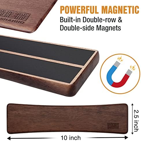 HOSHANHO Knife Magnetic Strip, Acacia Wood Powerful Magnetic Knife Holder - Image 2