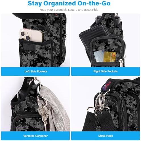 icolor Magnetic Gym Bag Water Bottle Carrier Holder with Phone Pockets & Shoulder Strap,Gym Magnetic Bag 5 Built-in Magnets Gym Accessories Organizer Sling Bottle Bag Pouch Sleeve - Image 4