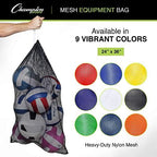 Champion Sports Mesh Equipment Bag – Heavy-Duty Nylon Drawstring Bag with Lock & ID Tag, Breathable Storage Sack for Balls, Swim Gear, Laundry & Toys, Multiple Sizes & Colors - Image 2