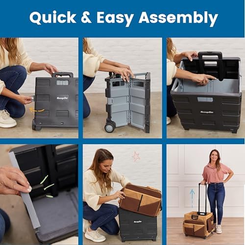 ECR4Kids Universal Rolling Cart with Canvas Organizer Bag, Mobile Storage, Dark Grey/Grey - Image 6