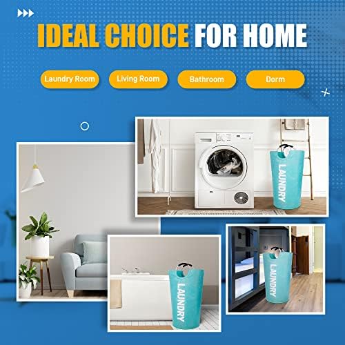 Caroeas 90L Laundry Basket (13 Colors), Waterproof Laundry Hamper, Laundry Bag with Padded Handles, Clothes Hamper Stands Up Well, Collapsible Laundry Basket Easy Storage - Image 4