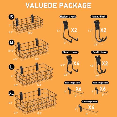 INCLY 30PCS Slatwall Accessories Set with 4 Baskets & Multisized Hooks - Image 2