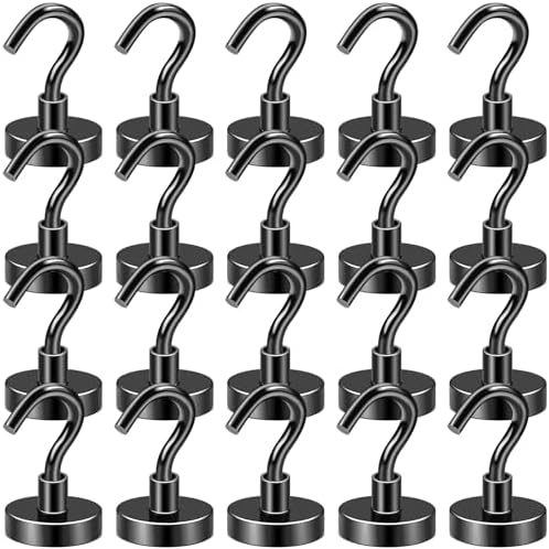 DIYMAG Magnetic Hooks 20pcs 50lbs Cruise Essentials 2026 Magnet Hook Black by DIYMAG