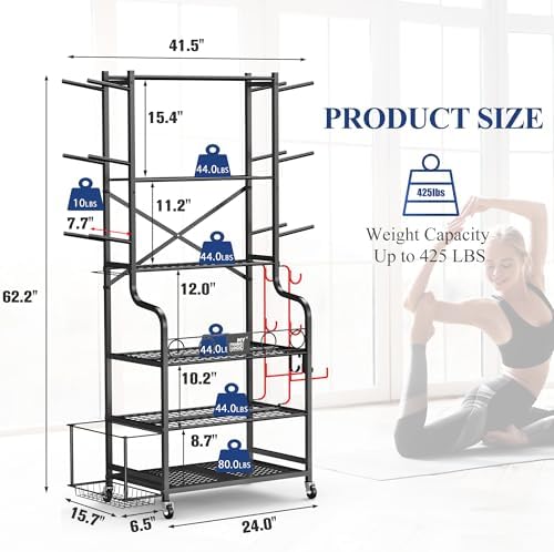Mythinglogic Home Gym Rack for Dumbbells, Yoga Mats and Workout Equipment - Image 5