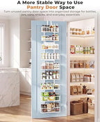 EVERIE Over the Door Pantry Organizer, 9-Tier Heavy Duty Door Storage Rack with Solid Bottom Baskets, Stable No-Bumping Design, Adjustable Hanging Shelves for Kitchen Pantry - Image 2