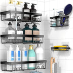 Moforoco Adhesive Shower Caddy Organizer Shelves Rack - 5 Pack Corner Bathroom Storage Organization, Home & Kitchen Decor Inside RV Accessories, Hanging First Apartment Household Camper Essentials by MOFOROCO