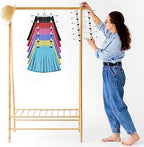 6 Tier Skirt Hangers Space Saving,4 Pack Pants Skirts Hangers with Clips for Women Closet,Non Slip Closet Organizer and Storage Multi Clothes Shorts Hanger Organization Dorm Room Essentials - Image 6