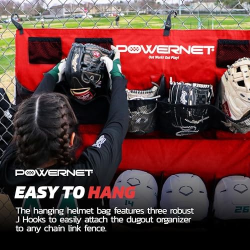 PowerNet Ultimate Coaching Team Bundle, Dugout Organizer for Baseball & Softball, Team Equipment Organizer, Hanging Bat Bag & Baseball Glove Helmet Holder, Dry Erase Magnetic Lineup Board - Image 5
