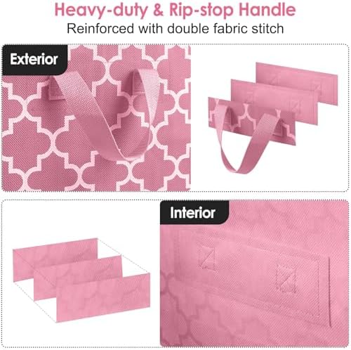 Storage Bags 3 Pack 100L Clothes Organization and Storage Containers | Large Blanket for Comforters,Bedding, Foldable Organizer with Reinforced Handle, Clear Window, Sturdy Zippers, Pink - Image 5