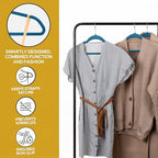 Techzoo Premium Velvet Hangers 50 Pack Ultra Thin Non Slip Adult Felt Space Saving Slim Suit Hanger for Closet Heavy Duty Coat Pants Jackets Dress Hangers 360° Swivel Hook Hold Upto 10 lbs Blue - Image 4