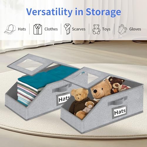 Stackable Hat Storage for Baseball Caps - Hat Organizer with Clear Window - Image 6
