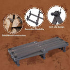 SCUNDA Rustic Wall Mounted Hat Rack with Space Saving Accordion Design, Expandable Hat Holder with 16 Wood Hooks, Modern Farmhouse Wall Hanger for Mug, Coat, Bags(Shabby Grey) - Image 2
