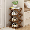 YYW Shoe Rack, Foldable Bamboo Shoes Shelf, Freestanding Shoe Storage Organiser for Entryway, Hallway, Bedroom, Closet (Brown, 4 Layers) by YYW