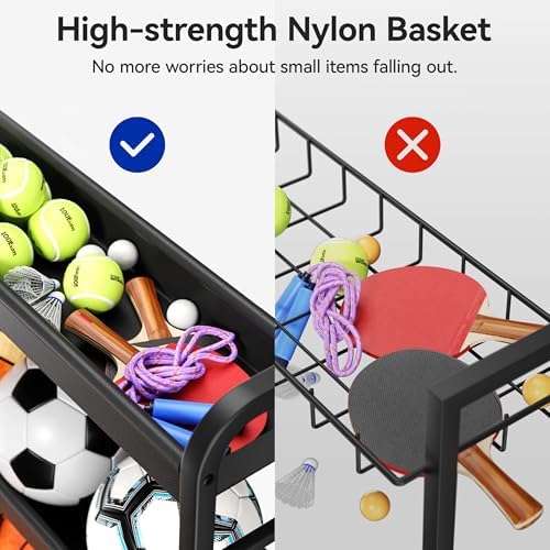 Sports Equipment Organizer, Large Capacity Garage Ball Storage Rack - Image 4