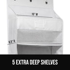 GORILLA GRIP Over The Door Organizer Storage, 5 Deep Hanging Shelves, Holds 50lbs, Closet Organizers Shelf for Bedroom, Shoes, Bathroom, Nursery, Dorm Essentials, 3 Metal Hooks, 58x15 Inches, White - Image 4