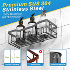Shower Caddy 5 Pack,Adhesive Shower Organizer for Bathroom Storage&Home Decor&Kitchen,No Drilling,Large Capacity,Rustproof Stainless Steel Bathroom Organizer,Shower Shelves for Inside Shower-Larger - Image 5
