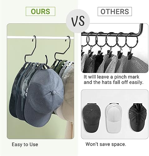 Mkono Hat Organizer, Hat Storage Hangers for Closet Holder 40 Caps Set of 4 - Image 5