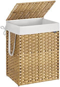 SONGMICS Laundry Hamper with Lid, 29 Gal (110 L) Synthetic Rattan,Foldable by Unknown