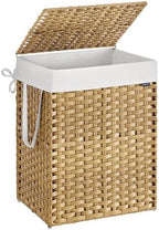 SONGMICS Laundry Hamper with Lid, 29 Gal (110 L) Synthetic Rattan,Foldable by Unknown