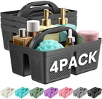 4 Pack Portable Shower Caddy, Integrated Handle, Reinforced Plastic, Organizer Storage Bathroom Supplies and Beauty Products, Cleaning Supplies, Shower Basket for Home, Dorm, Shelf and Cabinet by Unknown