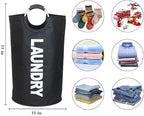 3 Pack 90L Laundry Basket,Waterproof Laundry Hamper,Dirty Clothes Hamper for Laundry, Laundry Baskets with Foam Protected Aluminum Handles for Laundry,Dorm,Family (Black, 3 Pack-90L) - Image 2