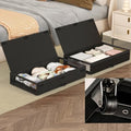 Fokyfok 2 Pack Under Bed Storage with Wheels 6 inch Height | Metal Frame,Lid,Rolling Slim Under Bed Drawers for Shoes,Clothes,Shallow Underbed Storage,Under Couch Storage,Black by Fokyfok