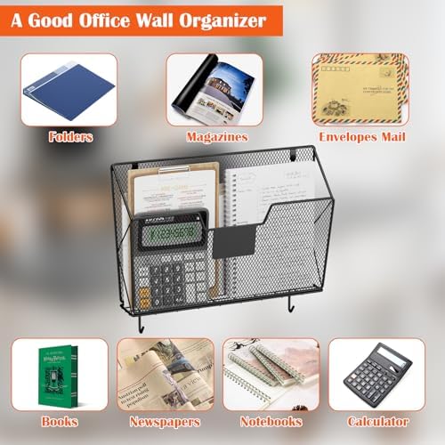 OYEAL Hanging Wall File Organizer, Mesh File Folder Holder for Home Offic - Image 4