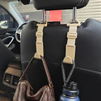 Amooca 4 Pack Anti-drop Headrest Hooks Adjustable Car Seat Organizer - Image 2