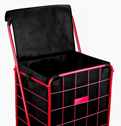Handy Laundry Shopping Cart Liner, 18" X 15" X 24", Square Bottom, Fits Standard Shopping Cart, Cover and Adjustable Straps for Easy Secure Attachment, Made from Waterproof Material, Black - Image 2