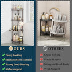 Consumest Corner Shower Caddy Standing - 4-Tier Stainless Steel Shower Organizer with Soap Holder and 4 Hooks, Large Capacity Corner Shelf Stand for Bathroom, Rest Room, Bronze - Image 2