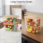 2 Set Pantry Organizer and Stackable Storage Kitchen,Sturdy and Durable Storage Basket for Potato, Onion, Garlic, Fruit, Vegetable, Produce, Clear Plastic Storage with Lid&Handle - Image 5