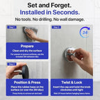 HOME SO Suction Cup Hooks for Shower & Bathroom Towel Holder 4-Pack Chrome - Image 6