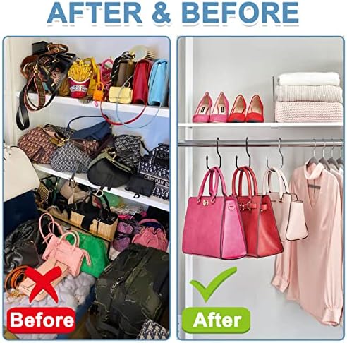 24-Pack Purse Hangers for Closet, Large 5-inch Twist Design Hooks for Bags, Purses, Handbags, Belts, Scarves, Hats - Image 3