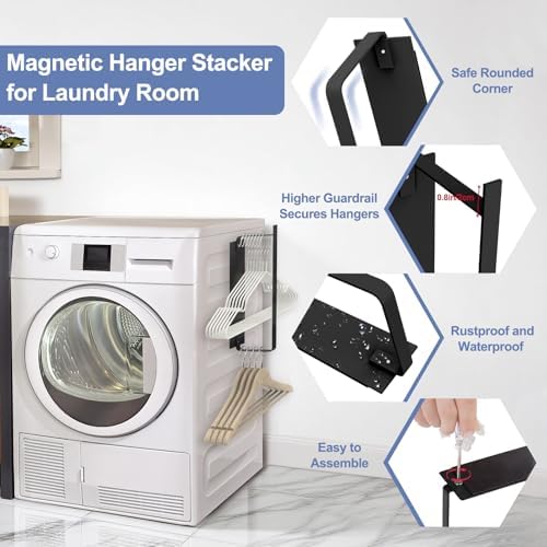 Magnetic Hanger Holder for Laundry Room, 1-Pack, Black - Image 5