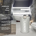 DOKEHOM 125L X-Large Laundry Basket Bag, Collapsible Tall Hamper, Grey - Image 2