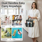 Mesh Shower Caddy Portable with Dividers - 2-Handle Shower Bag for Dorm - Image 6