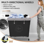 STORAGE MANIAC Commercial Laundry Hamper with Heavy Duty Steel Frame, 320 L Industrial Laundry Basket Cart with Wheels for Hotel, Home, Laundry Room, 31.7''L x 19.3''W x 30.91''H, Large Black - Image 5