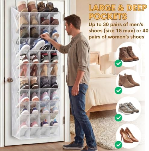 Ofiray-home Over the Door Shoe Organizer, 30-40 Pairs - Image 5