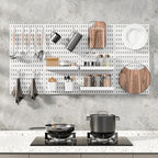 MULSAME Pegboard Combination Kit, 25.2" x 25.2" Wall Mounted Storage Set with 4 Pegboards & 20 Accessories Hanging, Peg Boards Organizer - Image 3