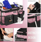 SCAVATA Wearable Cleaning Caddy Bag, Cleaning Caddy Supplies Organizer with Handle & Shoulder Straps for Housekeepers, Under Sink & Car Cleaning Tool Organizers with 4 Foldable Divider (SweetPink) - Image 3