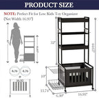 Faesun Sports Equipment Organizer, Ball Storage Rack for Garage, 4-Tier Indoor/Outdoor Rolling Ball Carts with Wheels for Toy Sports Gear Storage, Black - Image 2