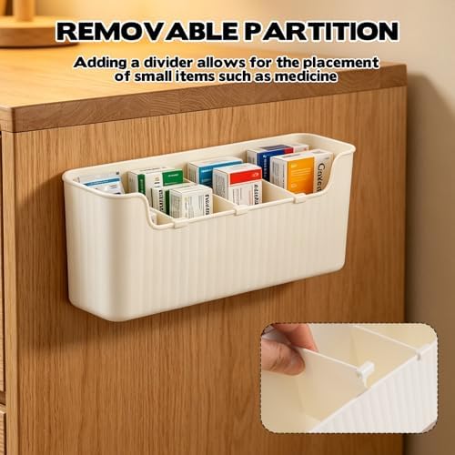 Rainmae 2 Pack Kitchen Cabinet Door Organizer, Lid Organizer Inside Cabinet Wall Mounted Plastic Storage Box Under Sink Door Organizer Lunchbox Lid Container for Kitchen Bathroom Organization - Image 3