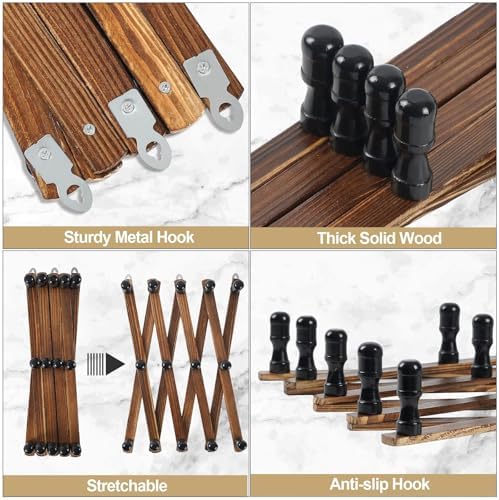 WGFKVAS 2 Pack Accordion Hat Rack for Wall, Hat Holder with 14 Pegs - Image 7