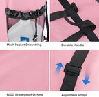 BALEINE 2PK 150L Laundry Bag Backpack, 900D Oxford Fabric Large Travel Laundry Bags with Shoulder Straps and 2 Mesh Pockets for College Dorm, Apartment, Laundromat (Pink, 150L) - Image 5