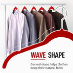 Sishynio Velvet Hangers 30 Pack, Non-Slip Slim Felt Clothes Hangers Red | Space-Saving Closet Organization; Flocked Surface; 360° Swivel Hooks; For Shirts, Coats, Dresses, Blouses - Image 4